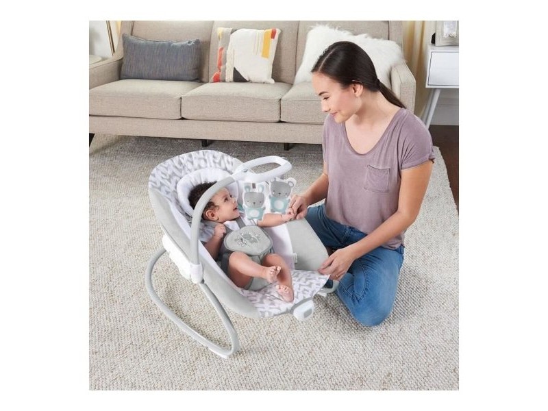 Люлеещ се стол Ingenuity 2-in-1 Swing Lounger - Raylan Сив Бял Люлеещ се стол Ingenuity 2-in-1 Swing Lounger - Raylan Сив Бял