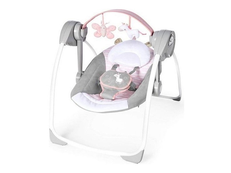 Люлеещ се стол Ingenuity Compact Swing - Flora Светло розово
