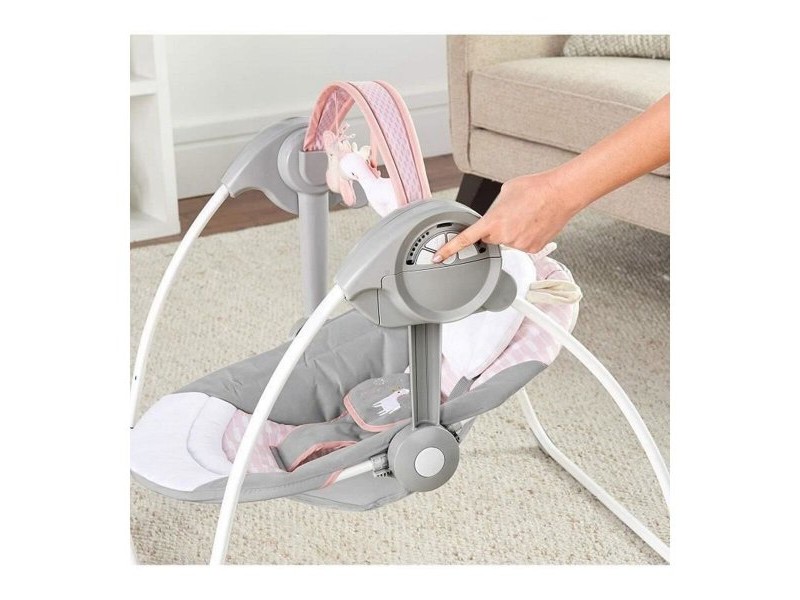 Люлеещ се стол Ingenuity Compact Swing - Flora Светло розово