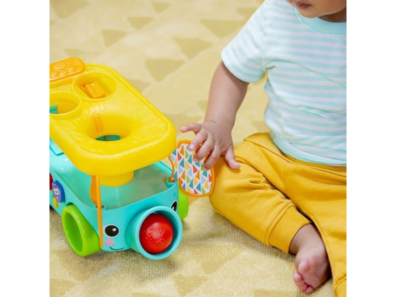 Играчка за дърпане Bright Starts Pop & Roll Safari Bus