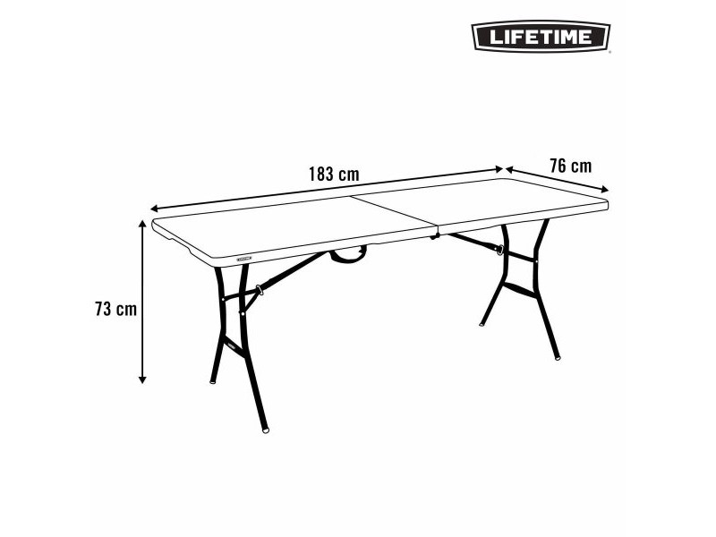 Сгъваема масичка Lifetime Черен 183 x 73 x 76 cm