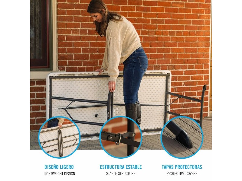 Сгъваема масичка Lifetime Бял 152 x 74 x 76 cm