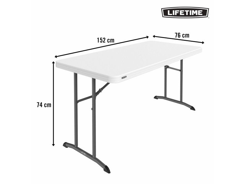 Сгъваема масичка Lifetime Бял 152 x 74 x 76 cm
