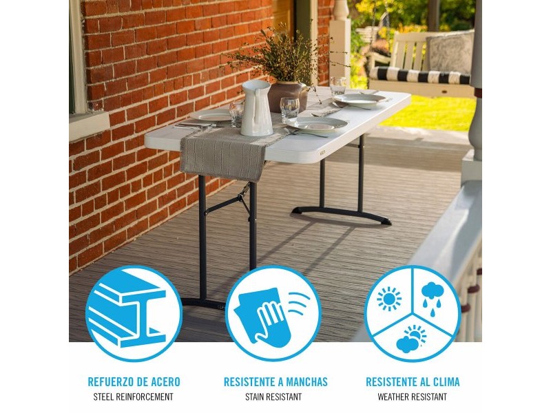 Сгъваема масичка Lifetime Бял 152 x 74 x 76 cm