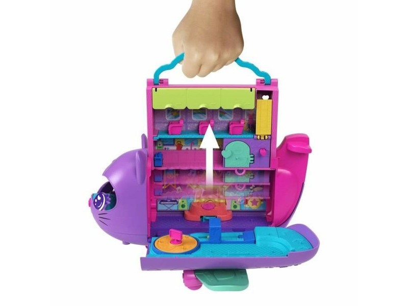 Playset Polly Pocket Transforming Kitten Airplane-Box