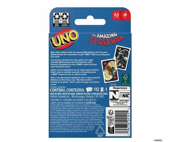 Еротични карти Mattel UNO Spiderman
