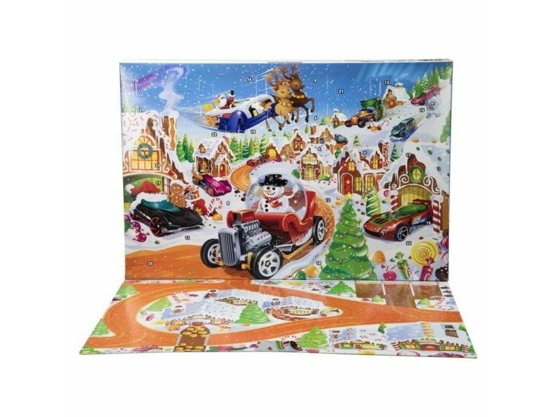 Коледен Календар Hot Wheels Метал Пластмаса Спортни
