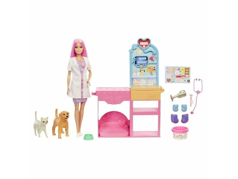 Playset Barbie Veterinarian Clinic 15 Части