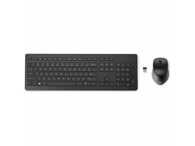 Клавиатура с мишка HP 3M165AA Испанска Qwerty Черен Bluetooth