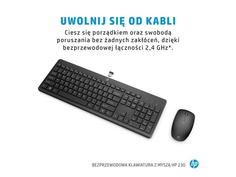 Клавиатура с мишка HP 18H24AA Черен