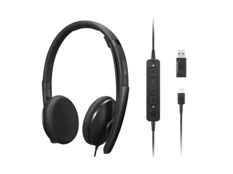 Слушалки с микрофон Lenovo 4XD1M45626 Черен