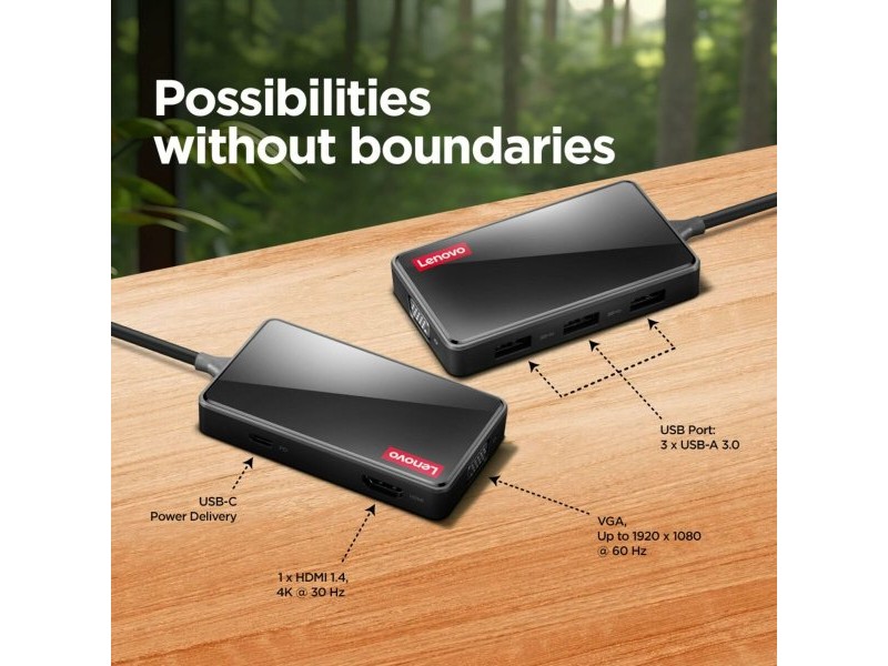USB извод Lenovo GX91M73945 Черен 100 W