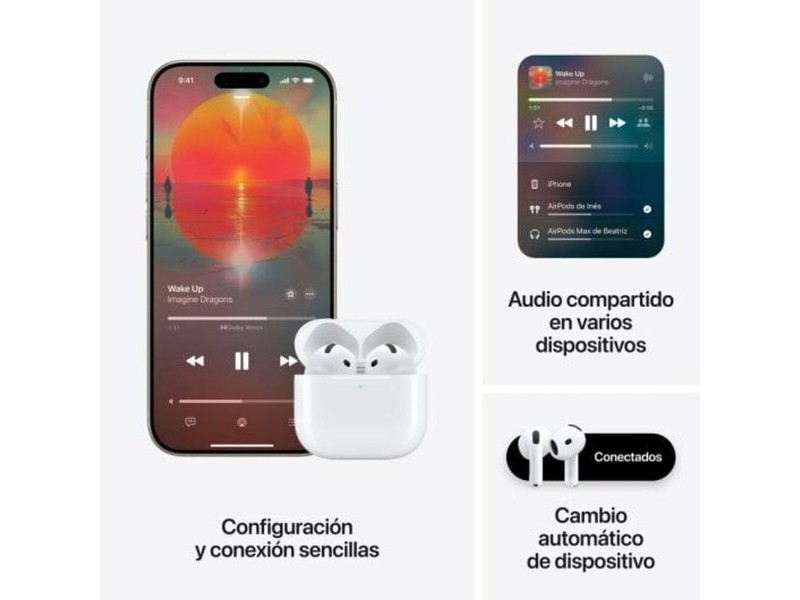 Малки Блутут Слушалки Apple AirPods 4 Бял