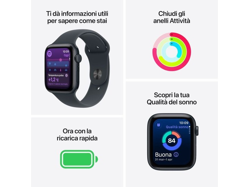 Смарт часовник Apple MEPC4QL/A Черен 40 mm