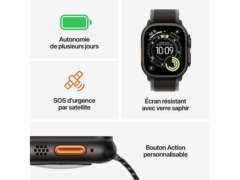 Смарт часовник Apple MEWM4QF/A Син Титанов 49 mm
