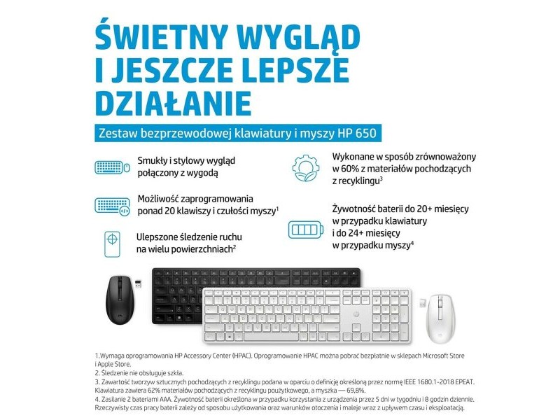 Клавиатура с мишка HP 4R013AA Черен английски език Qwerty US