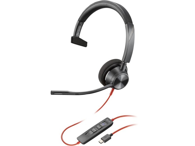 Слушалки с микрофон Poly Blackwire 3310 Черен
