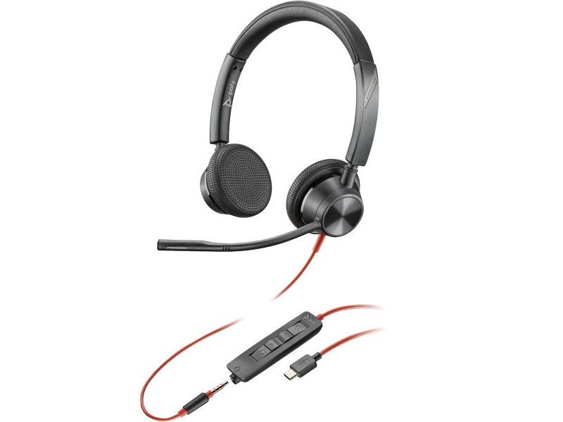 Слушалки с микрофон Poly Blackwire 3325 Черен