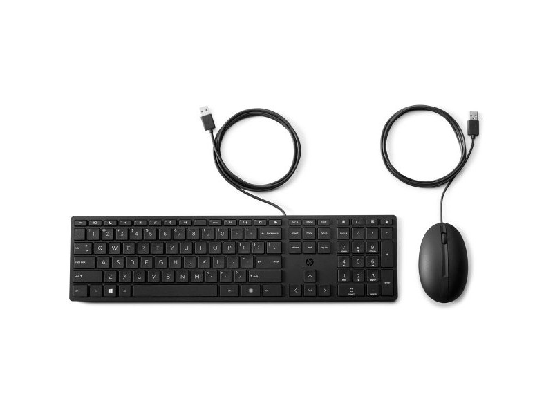 Клавиатура с мишка HP 9SR36UT Черен Испанска Qwerty