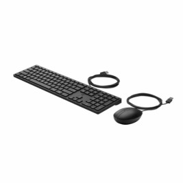 Клавиатура с мишка HP 9SR36UT Черен Испанска Qwerty