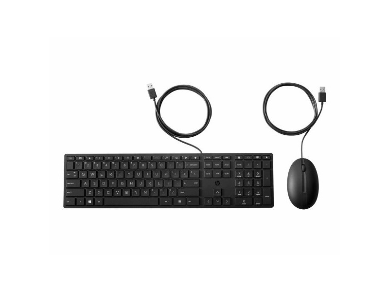 Клавиатура с мишка HP 9SR36UT Черен Испанска Qwerty