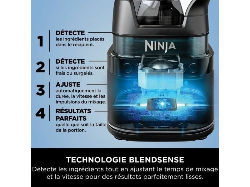 Блендер с чаша NINJA Черен Стомана 1200 W 2,1 L