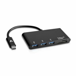 USB извод V7 V7UC3U-HUB-BLK-1N Черен