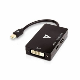 Mini Адаптер за DisplayPort към VGA/DVI/HDMI V7 V7MDP-DPDVIHDMI-1N Черен