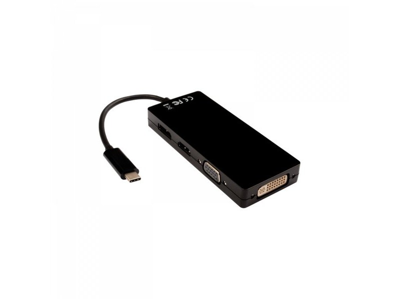 USB извод V7 V7UC-DPHDVGADVI-BLK Черен