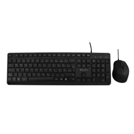 Клавиатура с мишка V7 CKU350ES Черен Испанска Qwerty