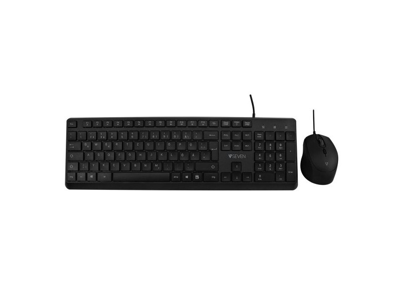 Клавиатура с мишка V7 CKU350ES Черен Испанска Qwerty