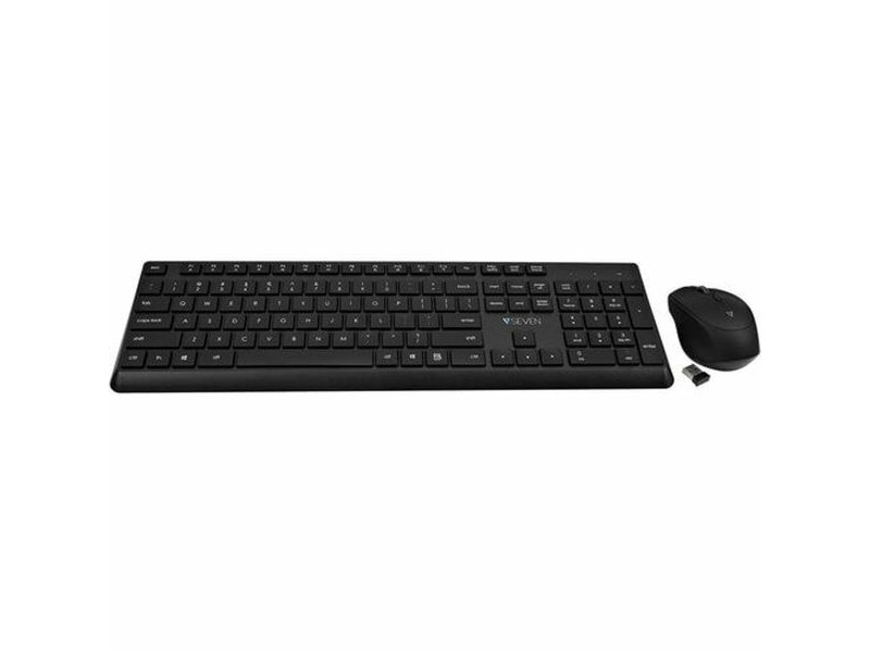 Клавиатура с мишка V7 CKW350US Черен Qwerty US