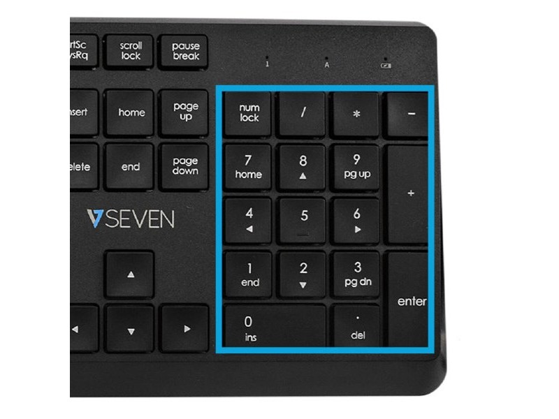 Клавиатура с мишка V7 CKW350ES Черен Испанска Qwerty