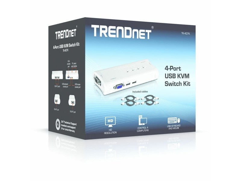 KVM суич Trendnet TK-407K