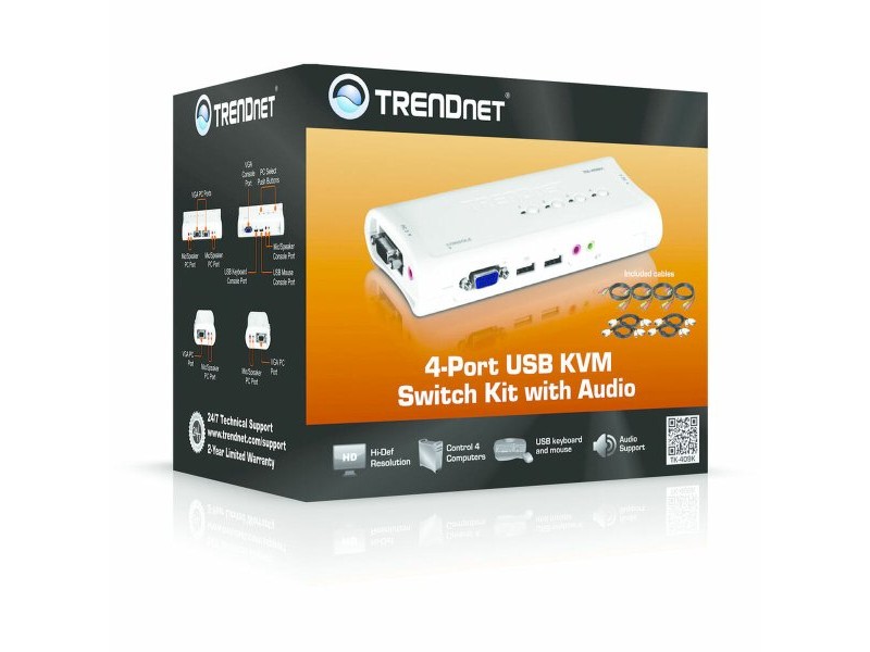 KVM суич Trendnet TK-409K