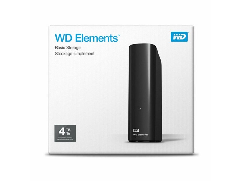 Външен харддиск Western Digital WD Elements Desktop Черен 4 TB HDD