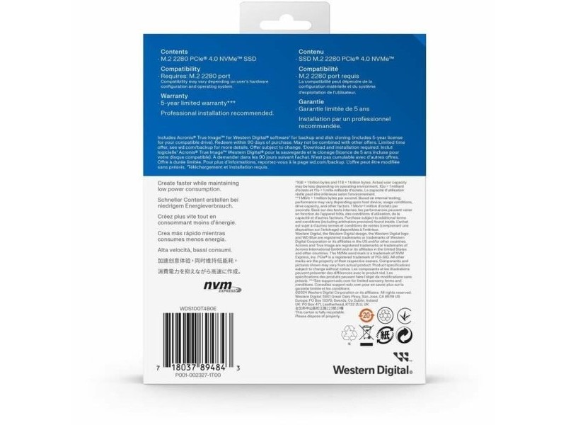 Твърд диск Western Digital WDS100T4B0E 1 TB
