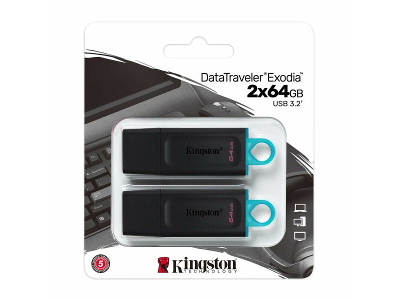 USB стик Kingston DataTraveler Exodia Зелен 64 GB 2 pcs