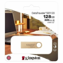 USB стик Kingston DataTraveler SE9 G3 USB 3.2 128 GB Златен