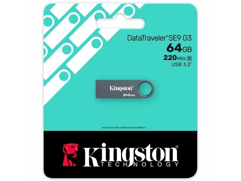 USB стик Kingston DataTraveler SE9 G3 USB 3.2 64 GB Черен