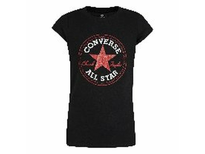 Детски Тениска с къс ръкав Converse Черен