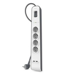 Табло с 4 гнезда с бутон за включване Belkin BSV401VF2M USB x 2 (2 m)