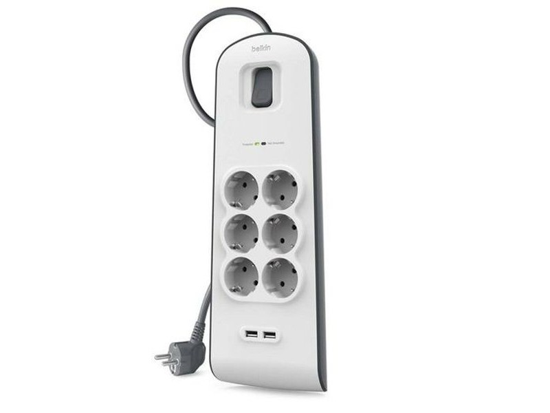 Контакт - 6 изхода с копче Belkin BSV604vf2M 2 m USB x 2
