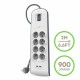 Контакт - 8 изхода с копче Belkin BSV804VF2M USB x 2 Бял (2 m)