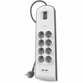 Контакт - 8 изхода с копче Belkin BSV804VF2M USB x 2 Бял (2 m)