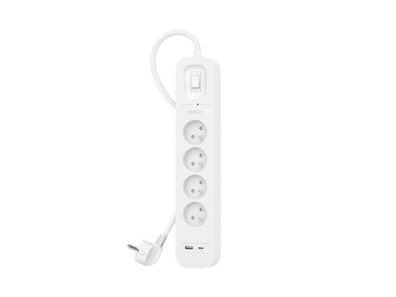 Табло с 4 гнезда с бутон за включване Belkin SRB001CA2M (2 m)