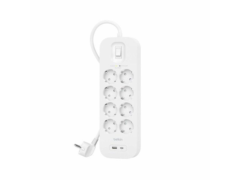 Контакт - 8 изхода с копче Belkin SRB003VF2M (2 m) Контакт - 8 изхода с копче Belkin SRB003VF2M (2 m)