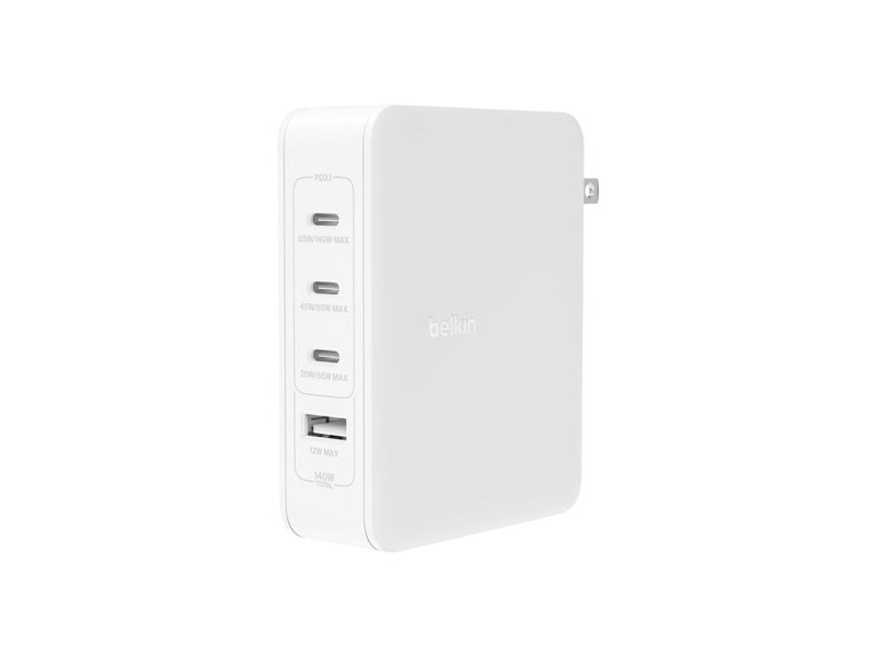Зарядно за стена Belkin WCH014BTWH 140 W Бял (1 броя) Зарядно за стена Belkin WCH014BTWH 140 W Бял (1 броя)