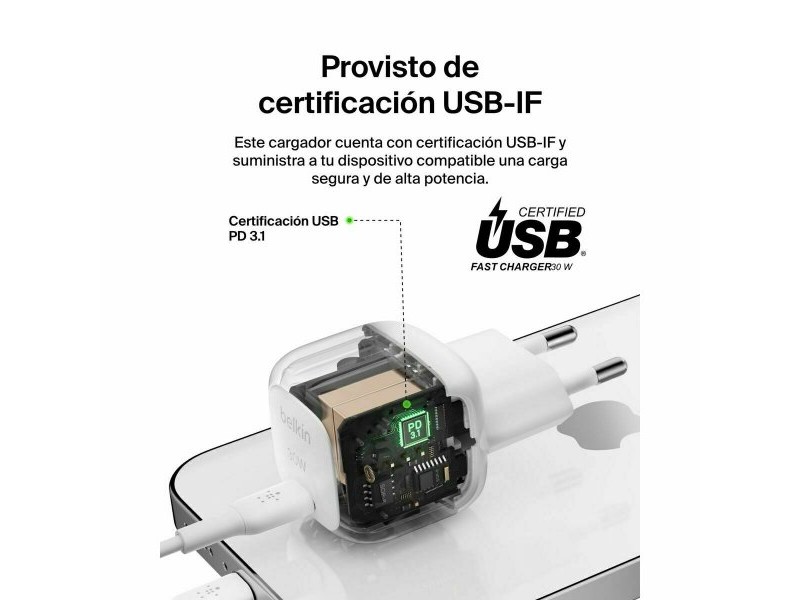 Кабел против мълнии Belkin WCA008KQWH Бял 30 W