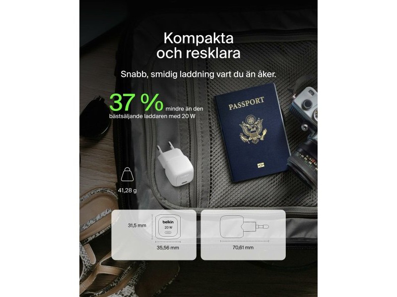 Зарядно за стена Belkin WCA009KQWH Бял 20 W